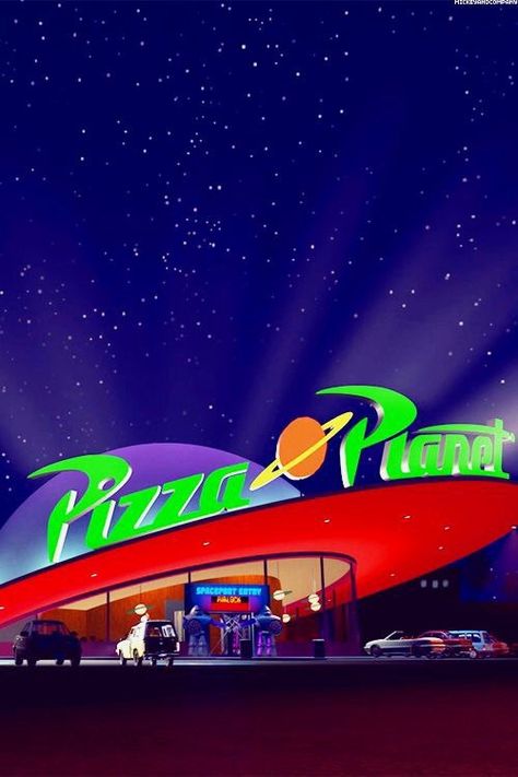 Planet Pizza Toy Story, Pizza Planet Wallpaper, Pizza Planet Party, Wallpaper Toy Story, Toy Story Art, Toy Story Poster, Pixar Wallpaper, Toy Story Wallpaper, Pizza Wallpaper