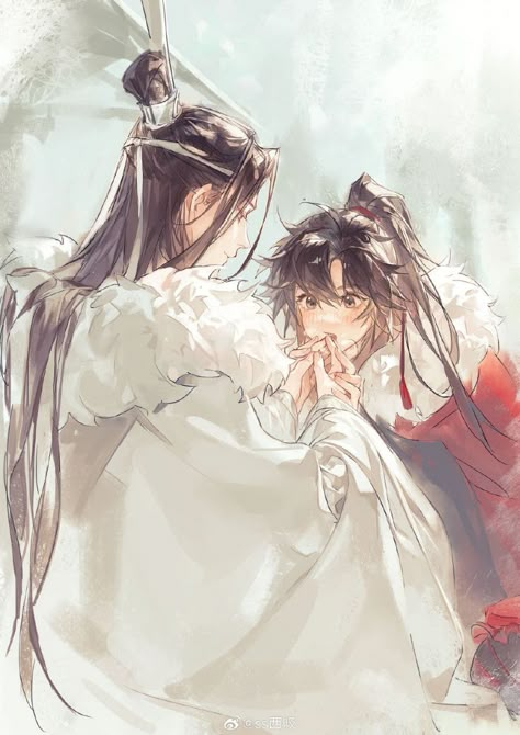 Wangxian Fanart, Untamed Quotes, Chinese Cartoon, The Grandmaster, Heaven's Official Blessing, Couple Art, Sky Aesthetic, Japanese Art, Art Style