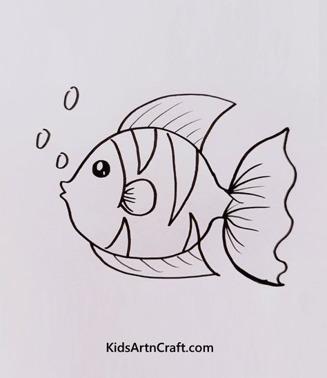 *FR*Seo*FI* HT287 * Let's Explore The Mysterious Life Of Aquatic Animals Cute Aquatic Animals Drawings, Aquatic Animals Drawing, Animal Drawings For Kids, Fish Drawing For Kids, Tiger Fish, Drawings For Kids, Aquatic Animal, Child Painting, Holiday Homework