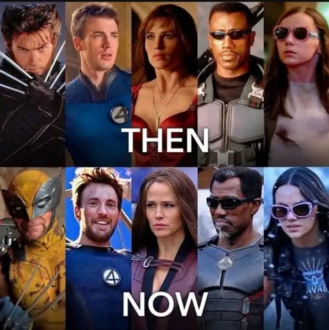 Xmen Funny, Deadpool X Wolverine, Deadpool Y Spiderman, Wolverine Deadpool, Marvel Facts, Then Vs Now, Marvel Xmen, Marvel Comics Superheroes, Deadpool And Wolverine