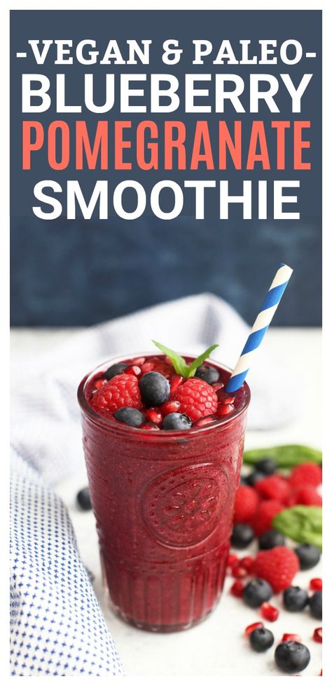 PIN RECIPE Blueberry Pomegranate Smoothie, Alkaline Juice, Healthy Summer Smoothies, Pomegranate Smoothie, Blueberry Pomegranate, Perfect Healthy Breakfast, Blueberry Smoothie, Summer Smoothies, Smoothie Packs