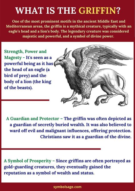 The legendary griffin is highly popular, with variations found around the globe. Here's what it symbolized. Mythical Creatures Griffin, Griffin Greek Mythology, Griffin Symbolism, Griffin Mythical Creatures, Griffin Meaning, Griffin Art Mythical, Gargoyle Meaning, Griffin Mythology, Griffin Mythical