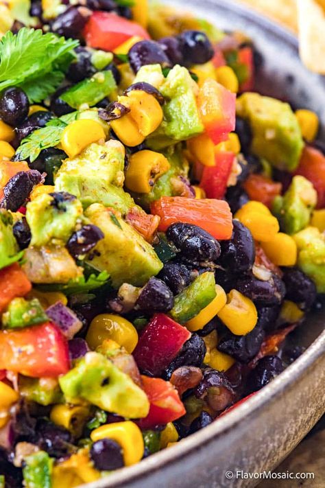 Avacado Corn Salad, Doritos Salad, Bean Corn Avocado Salad, Mexican Side Dish, Corn And Bean Salad, Black Bean And Corn Salad, Honey Lime Vinaigrette, Bean And Corn Salad, Black Bean Corn Salad