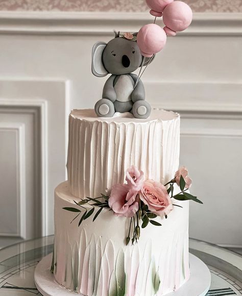 13th Birthday Cake For Girls, Koala Cake, Baby 1st Birthday Cake, Bear Baby Shower Cake, Bear Baby Shower Theme, Bear Cake Topper, Woodland Cake, Baby Shower Cakes Girl, Disney Baby Shower