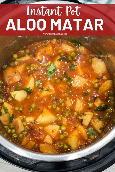 Potato And Pea Curry, Indian Vegan, Vegan Indian Recipes, Vegan Instant Pot Recipes, Aloo Recipes, Punjabi Food, Indian Bread, Vegan Curry, Indian Curry