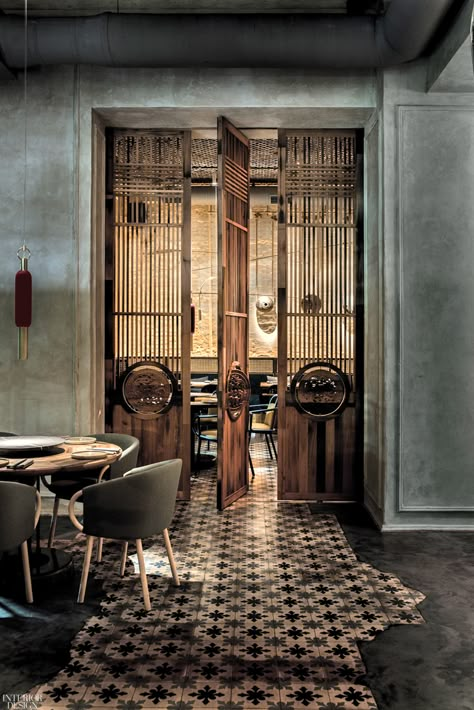 Restaurant Doors, Indochine Interior, Restaurant Door, Indochine Style, Chinese Interior, Asian Restaurant, Asian Interior, Vietnamese Cuisine, Modern Restaurant