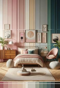 Mid Century Modern Bedroom Colors, Girl Living Room, Modern Bedroom Colors, Living Room Decor Apartment Black, Living Room Decor Brown Couch, Kids Interior Design, Colorful Room, Child Bedroom, Sage Green Bedroom