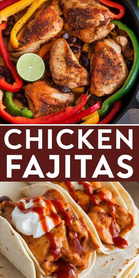 pice up your dinner routine with these easy Chicken Fajitas!  A simple yet flavorful recipe that everyone will love. Meals With Chicken Fajita Meat, Easy Chicken Fajita Marinade, Chicken Fajitas Skillet, Easy Chicken Fajita Seasoning Recipe, Homemade Chicken Fajita Seasoning Recipe, Quick And Easy Chicken Fajita Recipe, Chicken Fajita Seasoning, Fajitas Chicken, Mexican Fajitas