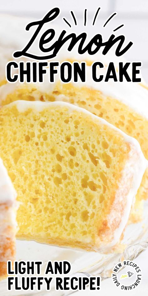 Lemon Chiffon Cake Recipe, Lemon Lasagna, Favorite Deserts, Moist Lemon Cake Recipe, Gf Cake, Lemon Chiffon Cake, Box Lemon Cake, Fall Favorites Recipes, Citrus Cake