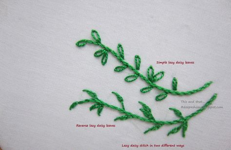 Police niter leaves with revers lazy daisy Daisy Leaves, Embroidery Step By Step, Daisy Leaf, Daisy Stitch, Fancy Flowers, Lazy Daisy Stitch, Wild Roses, Rug Hooking, Embroidery Stitches