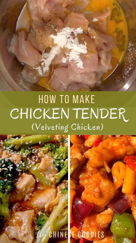 Chicken For Stir Fry, Chinese Chicken Marinade, How To Tenderize Chicken, Chicken Stir Fry Marinade, Tenderize Chicken, Velveting Chicken, Fried Chicken Marinade, Quick Chicken Marinade, Easy Marinated Chicken