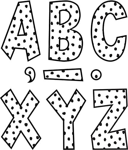 Black Painted Dots on White 7" Fun Font Letters Pinterest Classroom, Bulletin Board Accessories, White Classroom, Font Letters, Classroom Centers, Magnetic Letters, Teaching Supplies, Teacher Created Resources, Punctuation Marks