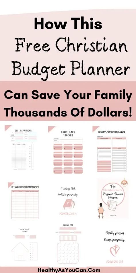 Free Christian Budget Planner Printable To Help Your Family Save Thousands Of Dollars | Healthy As You Can Biblical Budgeting, Budget Planner Free, Financial Budget, Saving Plan, Budget Sheets, Budget Planner Printable, Free Budget, Money Saving Plan, Budget Printables