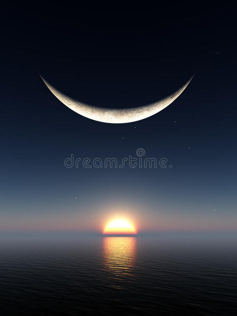 Sunrise Poster Design, Sunrise Animation, Horizon Illustration, Water Horizon, Fantasy Moon, Ramadan 2024, Moon Setting, Poster Background, Poster Background Design