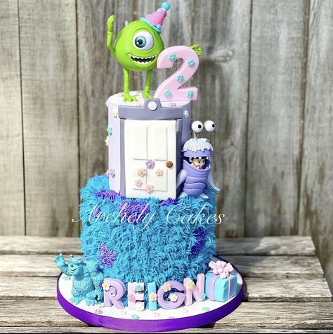 Boo Monsters Inc Cake Ideas, Monster Inc Backdrop, Pastel Monster Inc, Monsters Inc 1st Birthday Girl, Monster Inc Cake, Monsters Inc Birthday Cake, Monsters Inc Birthday Party Ideas 2nd, Monsters Inc Cake, Buu Monster Inc