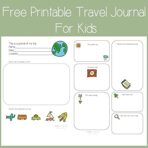 FREE Printable Travel Journal for Kids | Homeschool Giveaways Travel Journal For Kids, Printable Travel Journal, Travel Outfit Summer Airport, Travel Binder, Holiday Journal, Kids Travel Journal, Travel Journal Pages, Journal For Kids, Vacation Planner