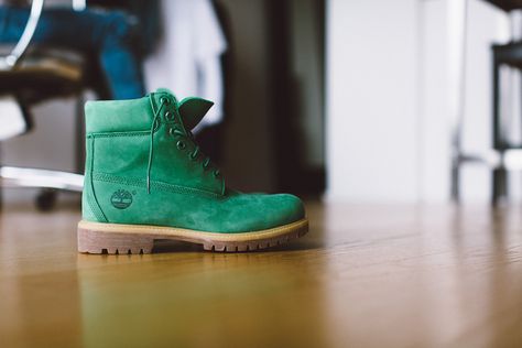 VILLA x Timberland 6" Boot "Emerald" Green Timberland Boots Outfit, Green Timberland Boots, Doc Marten Chelsea Boot, Galaxy Vans, Timberland Boots Outfit, Timberland Waterproof Boots, Shoe Repair Shop, Timberland Waterproof, Timberland 6