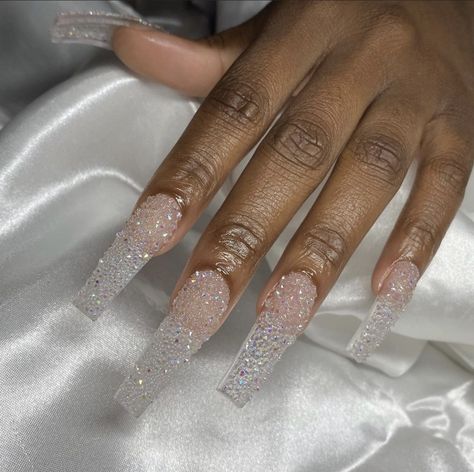 Long medium clear crystal sugar square coffin nails 🤍 Press On Nails Square, Facebook Ads Campaign, Nail Enhancements, Spring Designs, Sugar Nails, Clear Acrylic Nails, Acrylic Nail Shapes, Bunny Nails, Ads Campaign