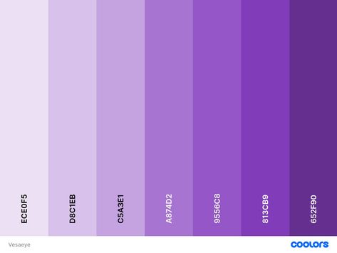 Purple Aesthetic Color Palettes, Purple Rgb, Violet Color Palette, Pastel Purple Color, Purple Color Palette, Mixing Paint Colors, Html Color Codes, Purple Palette, Purple Color Palettes