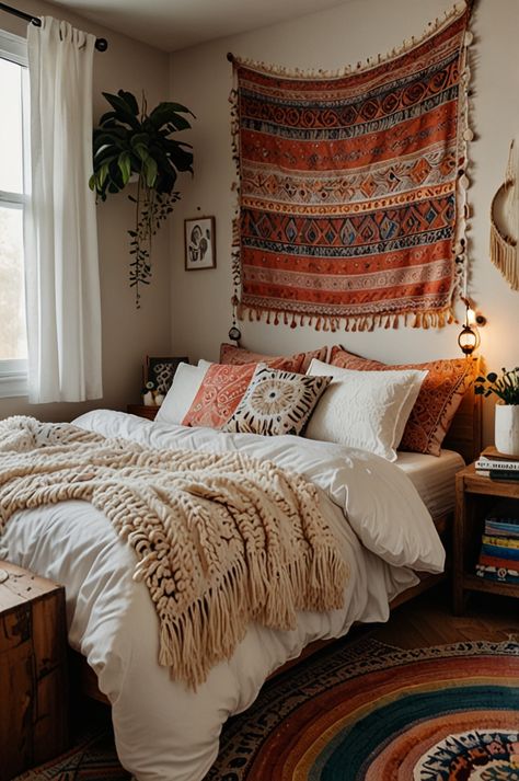 🌿 Blend boho with modern decor for a stylish teen bedroom! Sleek furniture, neutral hues, and boho textures create a sophisticated yet cozy vibe. Add woven accents, pampas grass, and warm lighting for a polished boho-chic look! ✨🛏️ #ModernBoho #BohoTeenRoom #ChicBedroom #AestheticDecor Boho Teen Bedroom, Teen Bedroom Ideas, Boho Texture, Sleek Furniture, Warm Lighting, Room Goals, Chic Aesthetic, Chic Bedroom, Teen Room