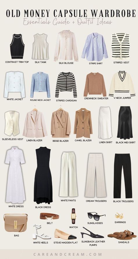 Dress Like You Have Money, Old Money Capsule Wardrobe, Minimalist Wardrobe Capsule, Capsule Wardrobe Women, 2024 Aesthetic, Classic Capsule Wardrobe, Wedding Simple, Capsule Wardrobe Essentials, Modesty Outfits