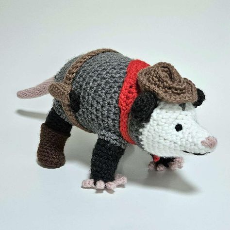 Possum Knitting Pattern, Free Crochet Patterns Possum, Free Crochet Opossum Pattern, Crochet Amigurumi Possum Free Pattern, Free Rat Crochet Pattern, Funny Crochet Animals, Free Possum Crochet Pattern, Crochet Opposum Pattern, Crochet Taxidermy Pattern Free