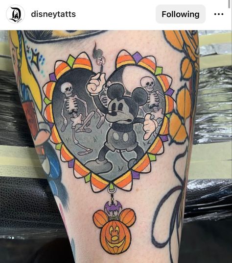 Disney Neo Traditional Tattoo, Disney Traditional Tattoo, Disney Halloween Tattoos, Traditional Tattoo Halloween, 90s Tattoos, Vintage Style Tattoos, Castle Tattoo, Nostalgic 90s, Tattoo Outline Drawing