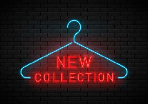 New Collections Banner, New Collections Poster, Vector Clothes, New Instagram Logo, Logo Online Shop, Background Fashion, Halftone Design, Neon Words, Neon Backgrounds