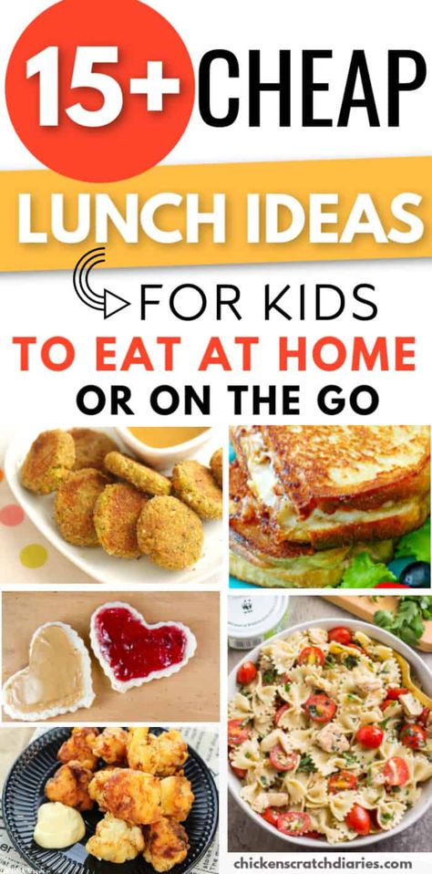 Cheap lunch ideas for kids that moms love too! Cheap Lunch Ideas For Kids, Cheap School Lunches, Cheap Lunch Ideas, Cheap Healthy Lunch, Summer Lunch Recipes, Easy Lunches For Kids, Lunch On A Budget, Quick Easy Lunch, Lunch Meals