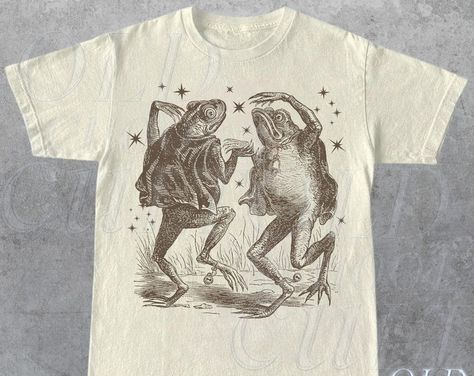 Dancing Frog, 90s Tattoos, Stars Vintage, Vintage Frog, Funny Dance, Frog Gifts, Style Tshirt, Summer Graphic Tee, Funny Frogs