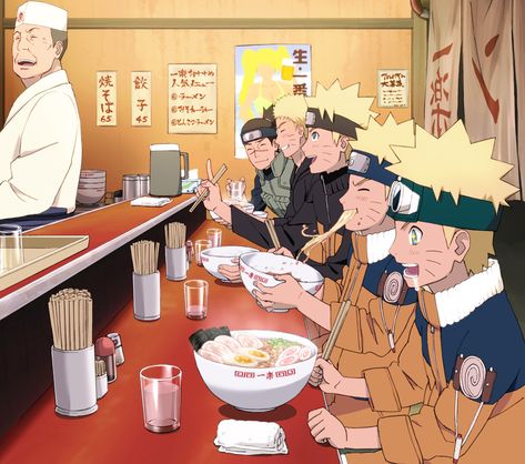 Wow all those years of treating Naruto out for ramen and now he's all grown up to treat Iruka-Sensei Kurama Naruto, Materi Bahasa Jepang, Naruto Gaiden, Manga Naruto, Kushina Uzumaki, Naruto Series, Naruto Cute, Naruto Pictures, Kakashi Hatake