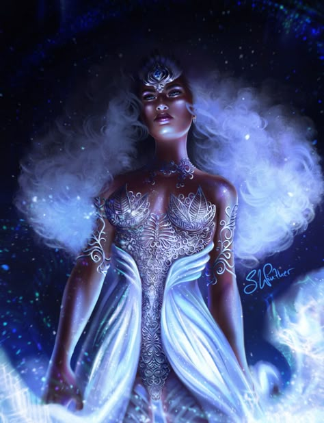 Space Queen, Feminine Spirituality, Divine Feminine Spirituality, Black Goddess, Energy Healing Spirituality, Healing Spirituality, Black Art Pictures, Goddess Art, Quantum Physics