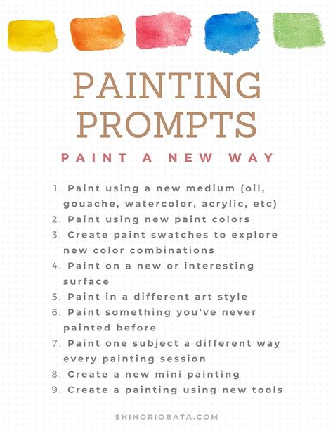 100+ Painting Prompts for Creative Inspiration (With Printable) Art Prompt Ideas, Painting Prompts Ideas, Abstract Painting Prompts, Painting Prompts Inspiration, Abstract Art Prompts, To Do List Wallpaper, Art Prompts Ideas Inspiration, Art Prompts Challenges, Journal Creative Ideas