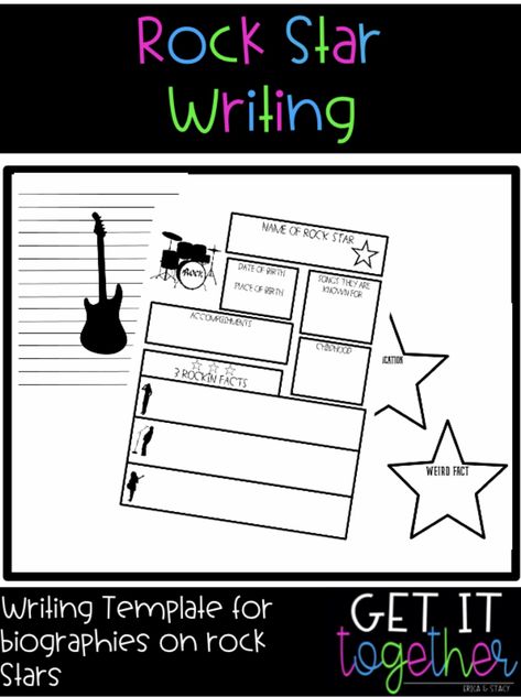 Biography writing for Rock Your School Day or a Rock Star theme for your classroom Rock Your School Day Themes, Rock Your School Day Ideas, Rock Your School Day, Rock Your School, Biography Writing, Rock Star Theme, Writing Paper Template, Annotated Bibliography, Academic Writing Services