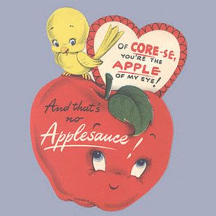 Apple Of My Eye, Valentine Images, Old Cards, Vintage Valentine Cards, Valentine Greeting Cards, Vintage Apple, Retro Valentines, Vintage Valentine, Valentines School