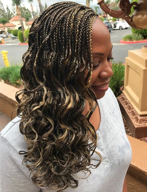 Side Swept Half Braids Half Curls Curly Braided Hairstyles, Micro Braids Hairstyles, Curly Crochet Braids, Cheveux Oranges, Loose French Braids, Different Braids, Individual Braids, Twisted Hair, Curly Braids