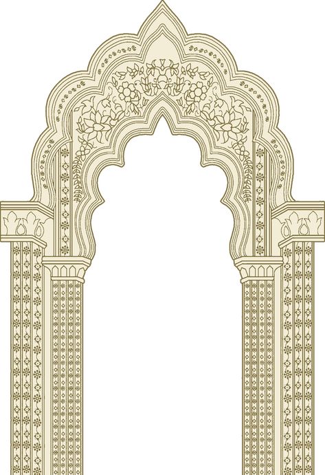 Mughal Architecture Motifs Design, Mughal Architecture Motifs, Islamic Door, Mughal Motifs, Islamic Motifs, Mughal Art Paintings, Wedding Card Frames, Mughal Architecture, Digital Invitations Wedding