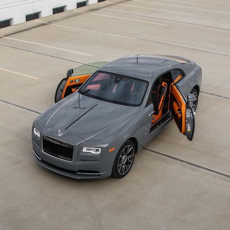 The 2020 Rolls Royce wraith burnout grey with mandarine interior  #RollsRoyce#Cars#LuxuryCars#AutomativePhotography Rolls Royce Wraith Aesthetic, Expensive Cars Luxury Rolls Royce, Grey Rolls Royce, Roll Royce Wraith, Rolls Royce Wraith Interior, Wraith Rolls Royce, Rolls Royce Sports Car, Rolls Royce Suv, Rolls Royce Interior