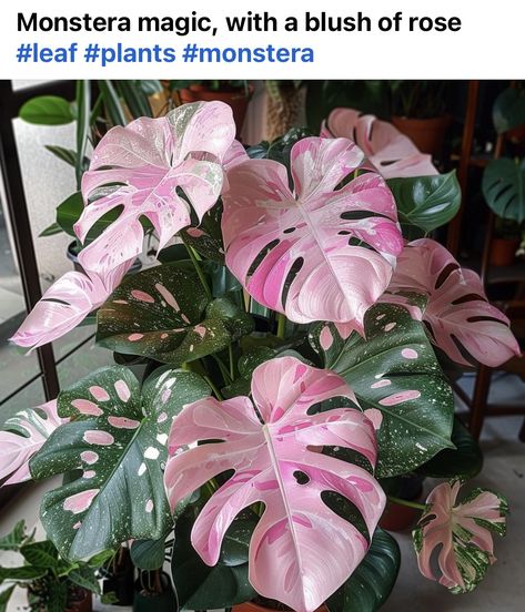 Pink Monstera, Plants With Pink Flowers, Plants In Jars, Plant Care Houseplant, Inside Plants, Growing Plants Indoors, Garden Mini, Flower Festival, Colorful Plants