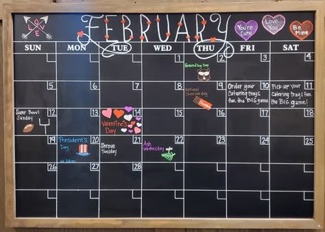 Calendar Inspo Whiteboard, Whiteboard Calender Design Ideas, February White Board Calendar Ideas, February Calendar 2024 Whiteboard, Dry Erase Calendar Ideas February, February Chalkboard Calendar, Febuary Calander Whiteboard, Dry Erase Board Calendar Ideas February, February Chalkboard Ideas Calendar