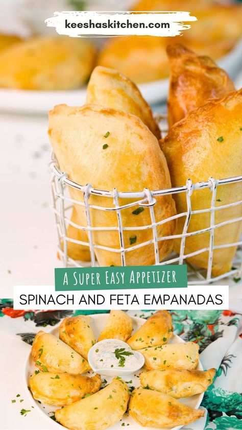 Spinach And Cheese Empanadas, Spinach And Feta Empanadas, Spinach Empanadas Recipes, Spanish Empanadas Recipe, Spinach Empanadas, Empanadas Recipes, Cheese Empanadas Recipe, Vegetarian Empanadas, Recipe With Spinach