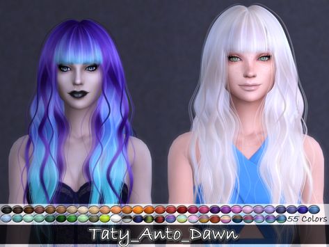 Sims 4 Blue Hair, Alpha Hair Cc, Sims 4 Alpha Hair Cc, Sims 4 Long Hair, Sims 4 Make Up, Clare Siobhan Sims, Hair The Sims 4, Clare Siobhan, Long Hair Fashion