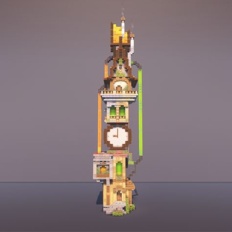 Minecraft Mechanical Builds, Studio Ghibli Minecraft Builds, Minecraft Studio Ghibli, Ghibli Minecraft, Studio Ghibli Minecraft, Solarpunk Minecraft, Minecraft Steampunk, Minecraft Projects, Minecraft Designs