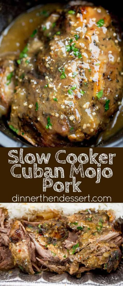 Slow Cooker Cuban Mojo Pork - Dinner, then Dessert Cuban Mojo Pork, Cuban Mojo, Mojo Pork, Vegetarian Soup Recipes, Pork Dinner, Crockpot Pork, Soup Recipes Slow Cooker, Slow Cooker Pork, Cuban Recipes