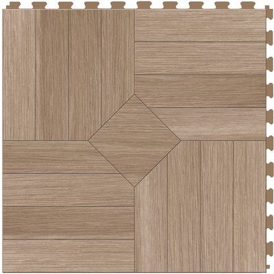 Perfection Floor Tile Classic Parquet 20" x 20" x 5mm Elm Luxury Vinyl Tile in Brown