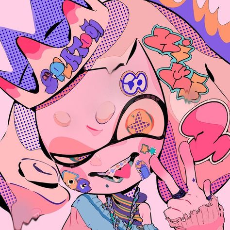 Pearl Splatoon, Splatoon Pfp, Splatoon Squid, Pearl And Marina, Splatoon 2 Art, Art Style Inspiration, Gorgeous Art, Splatoon, Cartoon Art Styles