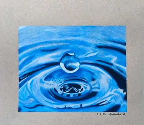 Droplets Drawing, Water Droplets Drawing, Water Droplet Drawing, Water Droplets, Craft Diy, Oil Pastel, Art Classes, Art Class, Art Craft