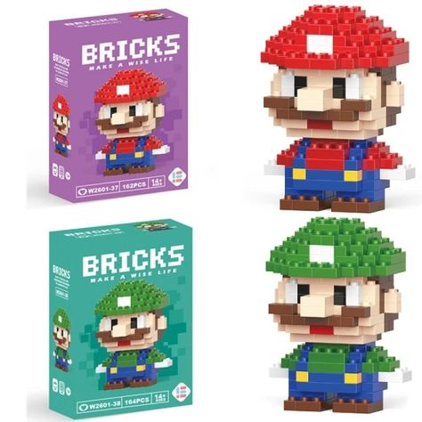 Just found this amazing item on AliExpress. Check it out! C$2.97 50％ Off | Super Mario Bros Building Block Anime Cartoon Character Luigi Assembled Model Building Blocks Kids Puzzle Doll Toy Birthday Gift Lego Mario Bros, Mario Bricks, Mario Lego, Lego Mario, Lego Creative, Mario Bros., Anime Cartoon, Lego Brick, Building Block