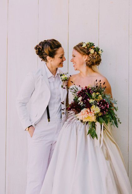 Queer Weddings, Lgbt Wedding, Two Brides, Rainbow Wedding, Lgbtq Wedding, Lesbian Wedding, Gay Wedding, Wedding Goals, Dress Code