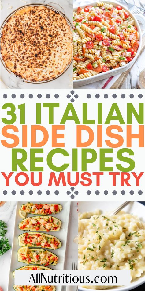 If you want to change up your regular Italian dinner sides you need to see these incredibly delicious Italian side dish ideas. These yummy Italian side dish recipes are perfect for everyone to enjoy a lovely easy dinner for family. Give these easy dinner recipes a try! Spaghetti Sides Dishes, Lasagna Sides, Italian Sides, Lasagna Side Dishes, Italian Side Dishes, Italian Beef Sandwiches, Italian Night, Italian Roast, Italian Side